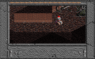 The Immortal (Amiga) screenshot: Head for the whirlpool when the monster is following you.