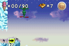 Gumby vs. the Astrobots (Game Boy Advance) screenshot: Gumby earns another power-up - helicopter legs!