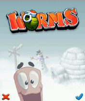 Worms (J2ME) screenshot: Worms v1.3.3 title screen