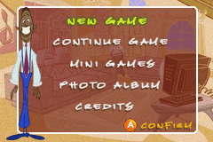 The Proud Family (Game Boy Advance) screenshot: Main Menu