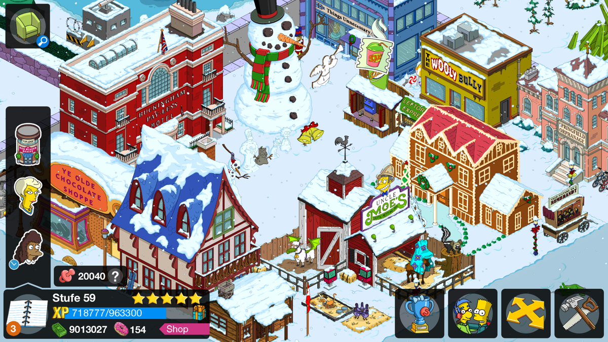 The Simpsons: Tapped Out (Android) screenshot: Buildings from the Christmas 2015 Quest (Part 1)