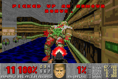 Doom II (Game Boy Advance) screenshot: Everything bleeds green now.