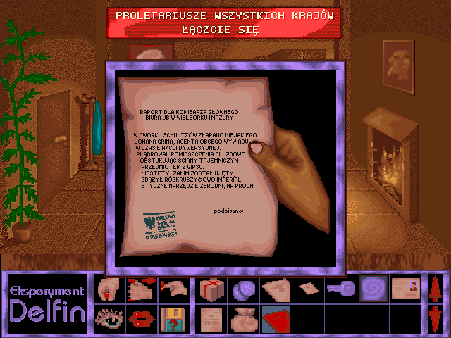 Eksperyment Delfin (DOS) screenshot: Raport