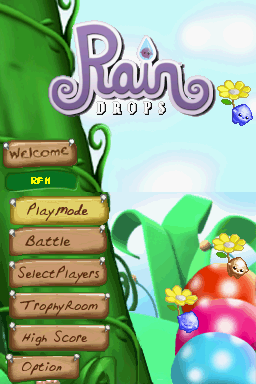 Rain Drops (Nintendo DS) screenshot: Title Screen & Main Menu