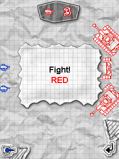 Panzer Panic (J2ME) screenshot: Now it's red's turn.
