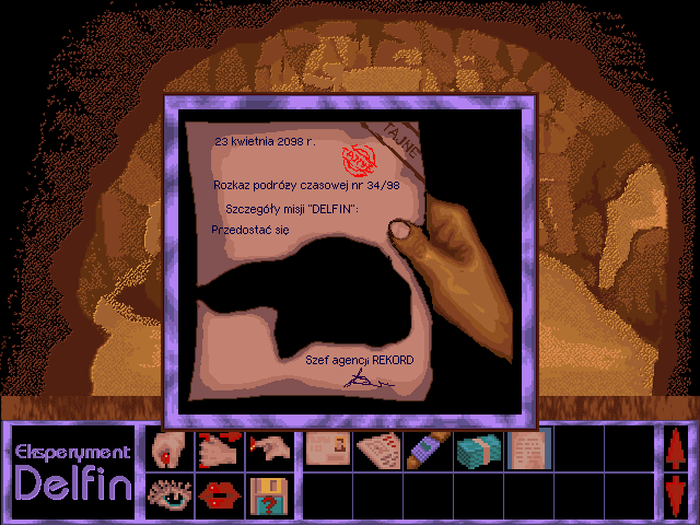 Eksperyment Delfin (DOS) screenshot: Burned note