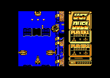 Last Duel: Inter Planet War 2012 (Amstrad CPC) screenshot: Three-way shot