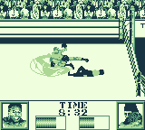 Ring Rage (Game Boy) screenshot: This guy is incredibly fast and acrobatic... but now he is mainly on the ground.