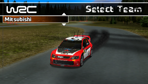 WRC (PSP) screenshot: Team select