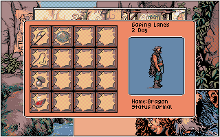 The Quest for the Time-Bird (Amiga) screenshot: Inventory