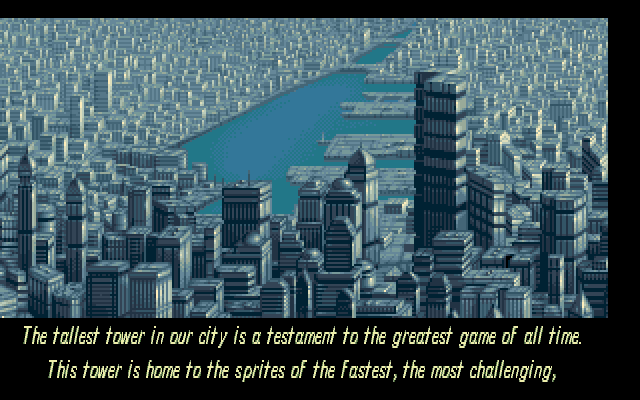 Vital Light (Amiga) screenshot: Intro - Tallest tower