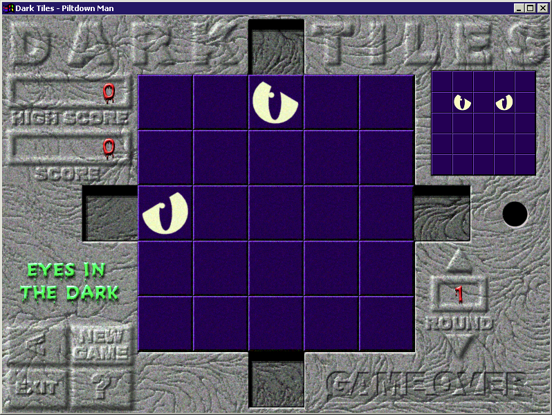 Dark Tiles (Windows) screenshot: Level One: The game area is the same for all levels, only the picture changes