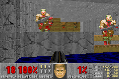 Doom II (Game Boy Advance) screenshot: I have the super shotgun now!