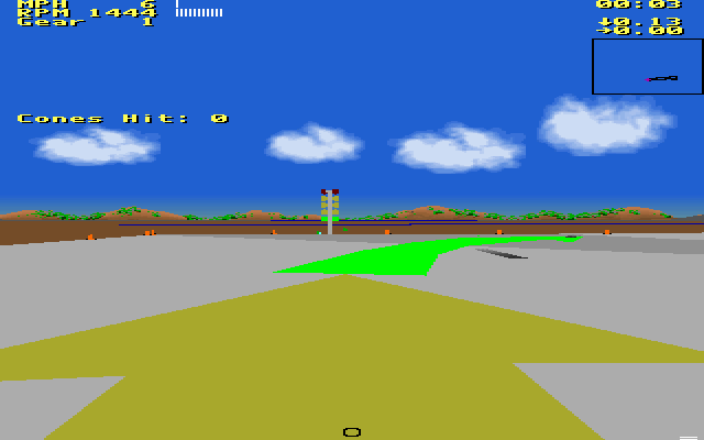 Car and Driver (DOS) screenshot: Autocross