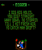 Lemmings (J2ME) screenshot: Digger description