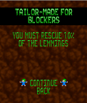 Lemmings (J2ME) screenshot: Very low requirement task, only 10 percent