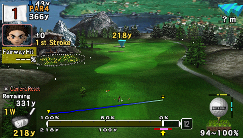 Hot Shots Golf: Open Tee (PSP) screenshot: Planning a shot.