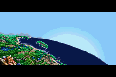 Lufia: The Ruins of Lore (Game Boy Advance) screenshot: Sunset over island