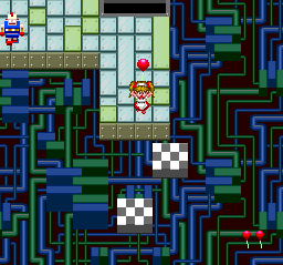 Märchen Maze (TurboGrafx-16) screenshot: Fell off the platform, but as long as you have any balloons left you can respawn right where you died
