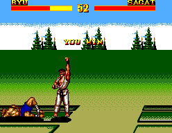 Street Fighter II: Champion Edition (SEGA Master System) screenshot: But Ryu don't pardon