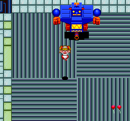Märchen Maze (TurboGrafx-16) screenshot: Giant blue robot Arumeikon is the second boss