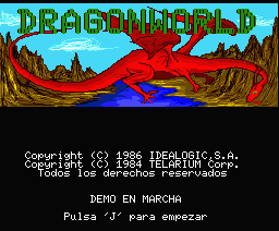 Dragonworld (MSX) screenshot: Title screen
