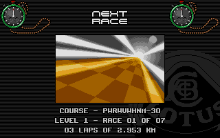 Lotus: The Ultimate Challenge (Atari ST) screenshot: Next race
