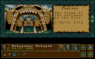 The Four Crystals of Trazere (Amiga) screenshot: City gates