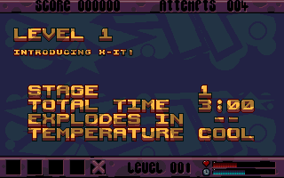 X-It (Amiga) screenshot: Level introduction
