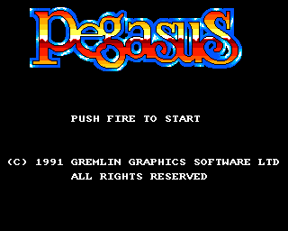 Pegasus (Amiga) screenshot: The title screen.