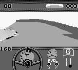 Bill Elliott's NASCAR Fast Tracks (Game Boy) screenshot: In the curve