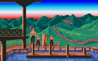 Chambers of Shaolin (Amiga) screenshot: Third chamber - test of balance