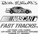 Bill Elliott's NASCAR Fast Tracks (Game Boy) screenshot: Title Screen