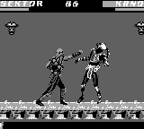 Mortal Kombat 3 (Game Boy) screenshot: Sektor takes it on the chin
