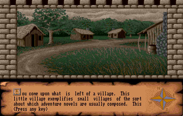Dungeon Quest (Amiga) screenshot: Little village