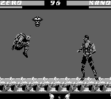 Mortal Kombat 3 (Game Boy) screenshot: Kano does a floaty spin-attack