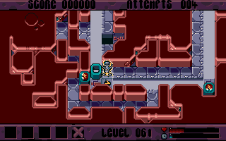 X-It (Amiga) screenshot: Level 061 - A shocking moment