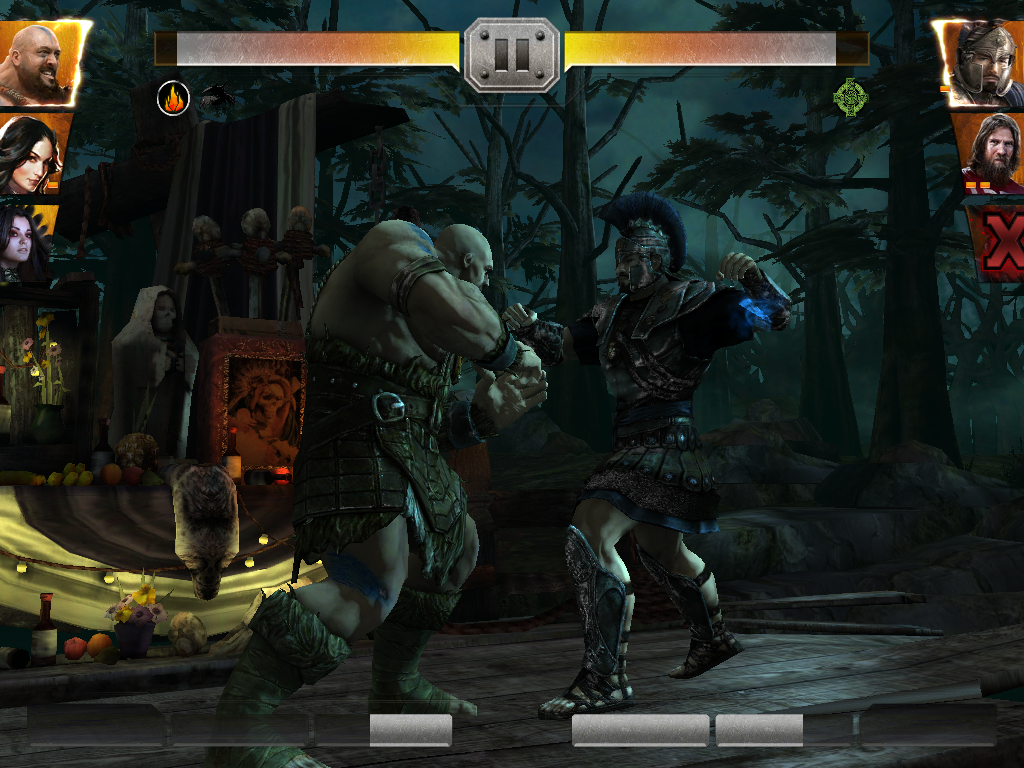 WWE Immortals (iPad) screenshot: Beginning the fight.