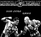 Mortal Kombat 3 (Game Boy) screenshot: Sub-Zero vs Kano