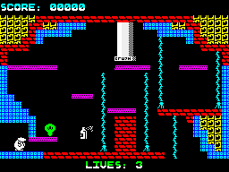 Wanted! Monty Mole (ZX Spectrum) screenshot: Forgot to pick the coal bucket