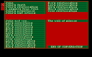 Mortville Manor (Amiga) screenshot: Questionnaire