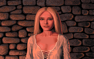 Defender of the Crown (Amiga) screenshot: The Saxon lady Anne.
