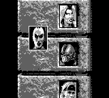 Mortal Kombat 3 (Game Boy) screenshot: seeing the list of opponents you must defeat