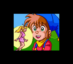Do Re Mi Fantasy: Milon no DokiDoki Daibōken (SNES) screenshot: Intro: Milon and his friends were in the forest with Alis the fairy.