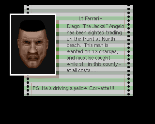 Miami Chase (Amiga) screenshot: You need to shoot main bad guys like these...