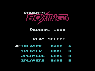 Konami Antiques: MSX Collection Vol. 1 (PlayStation) screenshot: Konami's Boxing: title screen