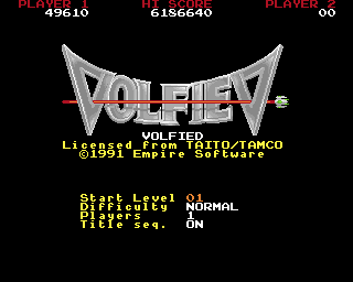 Volfied (Amiga) screenshot: Title screen