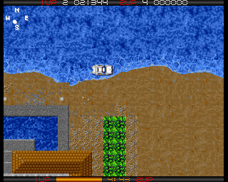 Miami Chase (Amiga) screenshot: Driving next to coast.