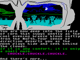 The Menagerie (ZX Spectrum) screenshot: Meta-referential maze