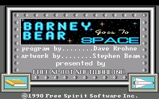 Barney Bear Goes to Space (Amiga) screenshot: First menu